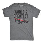 Mens Worlds Greatest Father Farter T Shirt Funny Gift for Dad Sarcastic Humor Mens Funny T Shirts Dad Joke T Shirt for Men Funny Funny Adult Humor T Shirt Dark Grey XL