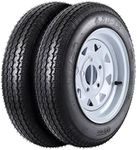 2 Pack 4.80-12 4.80x12 480-12 4.80-12 Trailer Tires with 12'' Rims, 5 Lug on 4.5'', Load Range C 6PR