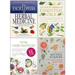 Bartram's Encyclopedia of Herbal Medicine, Encyclopedia of Essential Oils, The Healthy Medic Food for Life, The Complete Guide to Natural Vitamins 4 Books Collection Set