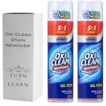 Oxi, Clean Max Force Stain Remover 6.2 Ounce 2-Pack – Stain Stick for Clothes, – Stain Grabbing Nubs Grease Stain Remover for Clothes – Gel Stain for 5 Stain Types