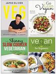 Veg Jamie Oliver [Hardcover], Go Lean Vegan, Skinny Slow Cooker Vegetarian Recipe Book, Vegan Cookbook For Beginners 4 Books Collection Set