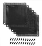 120mm PVC PC Cooler Fan Dust Filter Black 6pc with screws (120mm, 6 Pc Pack)