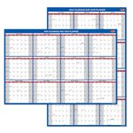 2024 Wall Calendar Monthly Large Wet & Dry Erase Laminated, Size 24" x 36", 12 Month Annual Yearly Wall Planner, Reversible, Horizontal/Vertical