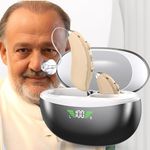 Aika 16 Channel RIC BTE Digital Hearing Aid Machine - Rechargeable, Digital, Active Noise Cacellation (1 Year Warranty), Beige