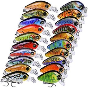 Sunlure Crankbaits Fishing Lures Kits Swimbait Wobbler Hard Baits Mini Lure for Bass Trout Pike Freshwater Saltwater 20pc/Pack