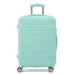 CMY Lightweight 4 Wheel ABS Hard Shell Travel Trolley Luggage Suitcase Set, Medium 24" Hold Check in Luggage (High Light Green)