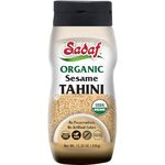 Sadaf Organic Sesame Tahini in Squeeze Bottle - Organic Tahini Pure Sesame Paste - Tahini paste for Hummus, Baba Ghanoush and Dressings - 350 grams