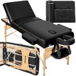 TecTake® Portable Massage and Beauty Bed, Adjustable Table for Spa, Salon, Physiotherapy Treatment, Lash, Body, Face and Head Massage, Portable Lash Bed is Foldable and Includes Storage Bag - black