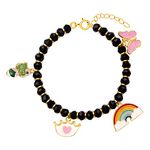 GIVA 925 Silver Golden Colourful Charm Infant Bracelet, Adjustable | Birthday Gifts for Kids | With Certificate of Authenticity and 925 Stamp | 6 Month Warranty*