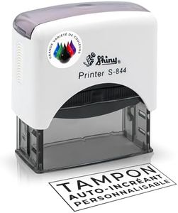 JUST REFINE® Tampon Encreur Personnalisable - Auto-encreur 10x26mm - Tampon Personnalisé pour l'Adresse, le Nom ou l'Entreprise, Différentes Tailles Disponibles (Blanc, jusqu'à 2 Lignes Possibles)