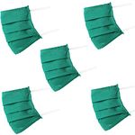 Little Innocents Reusable Washable Cotton Unisex Face Mask Without Valve , Green , Free Size - Pack of 5