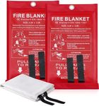 LUXJET Emergency Fire Blanket for Home Kitchen, 2 Pack Fiberglass Suppression Fire Blanket for Camping, Kitchen, Boat, Car & Office, Amusement Building