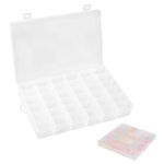 36 Grids Plastic Organizer Storage Container Box, Clear Removable Grid Box Organizer for Jewelry Tackle Crafts Earring Cosmetics