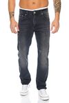 Rock Creek Men's Denim Stretch Jeans Stonewashed W29-W44 - Black - W34