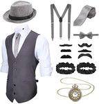 SATINIOR 1920s Mens Costume Roaring