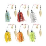 Naler 6pcs Artificial Fishing Lures, Ice Fishing Spinner Bait Lures Hook Fishing Tackle Sharp Hooks Accessories