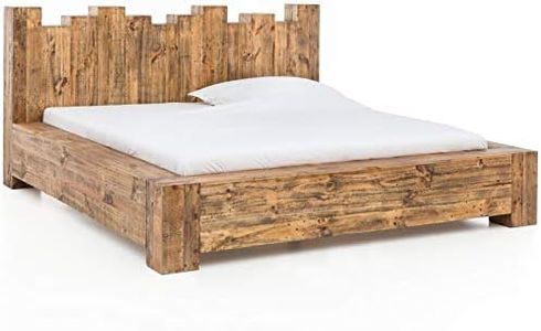 Woodkings Holzbett 180x200 Kingsburgh massives Doppelbett recycelte Pinie rustikal Schlafzimmer Massivholz Design Ehebett Balkenbett Naturmöbel Echtholzmöbel günstig