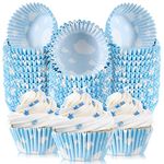 300 Pcs Cloud Blue Cupcake Liners White Light Blue Cupcake Wrappers Paper Blue Muffin Cups Birthday Theme Party Baking Cups Baby Shower Decor Could Baking Wrapping and Packaging for Party Supplies