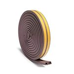 BESTAQUA 2pc Vacuum Tech Door/Window Seal Tape for Perimeter, DIY 6M Self Adhesive, Soundproof & Weatherproof Strip, EPDM D Shape, 18Feet, Brown