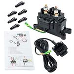 12V Solenoid Relay Contactor & Winch Rocker Thumb Switch Combo with Handlebar Control Kit Compatible with ATV UTV 1500lb-5000lb Polaris 800 1000