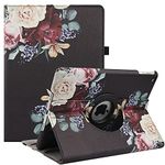 Case for iPad Air 2/Air 1/iPad 9.7" 5th/6th Generation(2017/2018) - 360 Degree Rotating Multi-Angle Viewing Folio Stand Cases with Auto Sleep/Wake (Peony Flower)