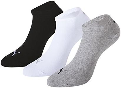 PUMA Mixte Unisex Sneaker Plain 3p Chaussettes De Sport, Gris/Blanc/Noir, 43-46 EU