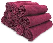 Arkwright Bleach Proof Salon Towels - Pack of 12 - Highly Absorbent, 100% Cotton, Quick Dry Spa Face Towel for Hair Stylist, Barber, Pedicure, and Esthetician, 16 x 28 in, Burgundy