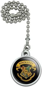 GRAPHICS & MORE Harry Potter Ilustrated Hogwart's Crest Ceiling Fan and Light Pull Chain