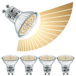 EACLL GU10 LED Bulbs Warm White Dimmable 6W 3000K Equivalent 80W Halogen, Pack of 4. 585 Lumen Energy Saving Light Source, Stepless Continuous Dimming Spotlight, Wide Beam 120° PAR16 Reflector Lamp