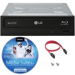 Produplicator LG WH16NS46 16X Blu-ray BDXL M-DISC DVD CD Internal Writer Drive Bundle with Free CyberLink Burning Software, SATA Cable & Mounting Screws