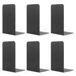 3 Pairs Book Ends for Shelves, MSDADA Heavy Duty Bookends for Office, School&Home, Metal Bookends for Heavy Books, Anti Slip Book Holder Bookend Supports Book Stoppers for Bookworms Gift(Black)