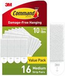 Command 10 LB White Picture Hanging Strips, 14 pairs