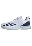 adidas Men's Courtflash Speed Tennis Shoes Sneaker, Cloud White Dark Blue Halo Blue, 8 UK