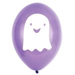 Amscan 9907455 - Halloween Friends Lilac Ghost 9" Latex Balloons - 6 Pack