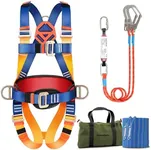 Golmudsafe Safety Harness Fall Protection,roof harness safety,climbing harness，safety harness for construction,upgraded removable cushion bag and rope