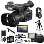 Panasonic AG-AC30 Full HD Camcorder (AG-AC30PJ) 2-64GB Memory Card, UV Filter, LED Light, Case, Tripod, Rode Mic, External Screen Sony MDR-7506 Headphones - Professional Bundle