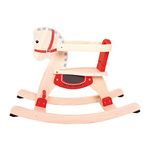 Brainsmith Wooden Rocking Horse, Baby-Safe and Durable Ride-On Rocker Toy with Back-Rest and Side Handles - Develop Gross Motor Skills in Toddlers