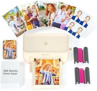 iDPRT 4×6 Photo Printer, Portable Color Picture Printer, Thermal Sublimation Mini Picture Printer, Bundle 108 Sheets Photo Paper & 2 Ribbon Cassette, Photo Printer for iPhone & Android