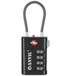 ANVIL TSA 4-Dial Luggage Locks with Search Alert: Enhanced TSA008 Core for Maximum Security, Ideal TSA for Luggage, Suitcase, Gym & General Locker Use (1, Black)