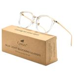 Cyxus Blue Light Glasses for Woman, Stylish Cat Eye Blue Light Blocking Computer Glasses for Working, Laptop and Screen Use Clear