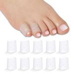 Pinky Toe Protector, (10pcs-Clear, S Size) Gel Toe Sleeves, Toe Guards with Aloe Vera Extract, Breathable Toe Cushions for Rubbing, Corn, Blister, Toenails Loss, Hammer Toes