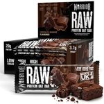 Warrior RAW Protein Bars 12 x 75g – 20g High Protein Bar, Low Sugar High Fibre Oat Protein Flapjack – Protein Snacks, Meal Replacement Bars (Chocolate Brownie)