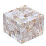 Handmade Natural Mother Of Pearl Inlay Decorative Jewelry Organizer & Storage Box Square Geometric Design Box Table Decor