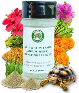 Sulcata Tortoise Calcium, Vitamin and Mineral Topper Supplement | Salad Topper for Baby Sulcata Tortoises | Promotes Health, Immunity and Strong Shell | 30-Day Supply in Easy to Use Shaker