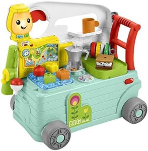 Fisher-Price - Ridi e Impara Camper 3-in-1, Giocattolo a Spinta per Primi Passi e Centro attività Musicale, Giocattolo per Bambini 9-36 Mesi, HCK51