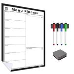 WallTAC Weekly Planner Wall Sticker | Easy-to-Apply and Remove Dry Wipe Whiteboards for Home and Kitchen (Black and White, A2)