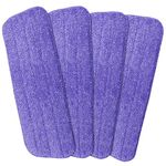 4 Pack Spray Mop Heads Replacement Mop Pads Reveal Mop Cleaning Pad ,Fit for All Spray Mops & Reveal Mops Washable 16.5*5.11 Inches. (Purple)