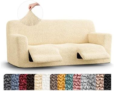 PAULATO BY GA.I.CO. Recliner Sofa Cover - Reclining Couch Slipcover - Soft Polyester Fabric Slipcover - 1-Piece Form Fit Stretch Furniture Protector - Microfibra Collection - Cream (Couch Cover)