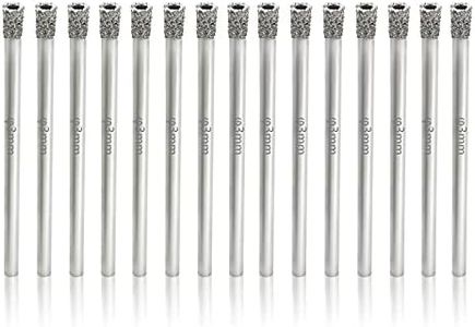 Jamiikury 1/8" / 3mm Diamond Hole Saw Drill Bits, Glass Hole Saw Tile Hole Saw Suitable for Ceramic Glass Tile Porcelain Marble - Pack of 15