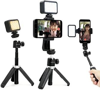 MAXCAM El Paquete de Accesorios de lámparas de vídeo de cámara LED de Doble Color Incluye lámparas de llenado LED + Clip de teléfono móvil + trípode